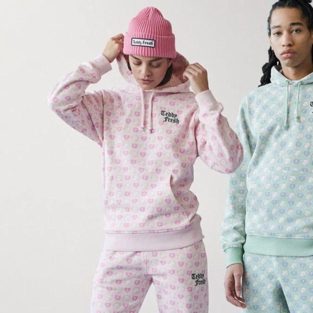 Unisex Teddy Fresh Pastel Teddy Monogram Hoodie • Size Large • NWOT
